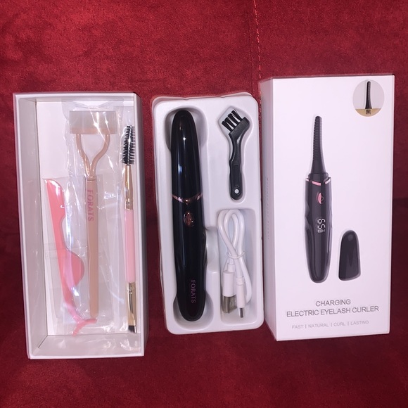 NIB Heated Eyelash Curler Forats Rechargeable Curler with Comb & Eyebrow Brush - Picture 2 of 10